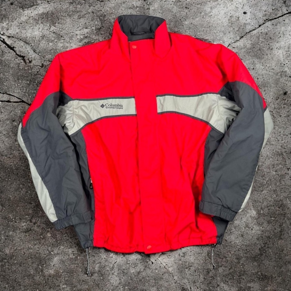 Columbia Men's Vibrant Red and Gray Performance Jacket Large